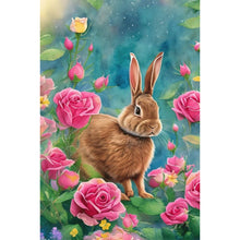 Load image into Gallery viewer, Rabbit In Flowers 40*60CM (canvas) Full AB Round Drill Diamond Painting
