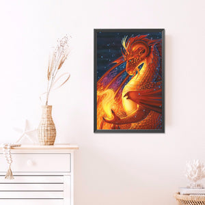 Dragons And Fire 40*60CM (canvas) Full AB Round Drill Diamond Painting