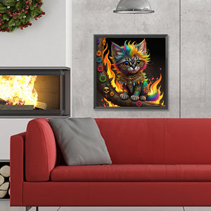 Cat 30*30CM (canvas) Full Round Drill Diamond Painting
