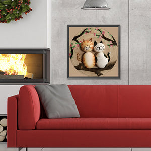 Cat 30*30CM (canvas) Full Round Drill Diamond Painting