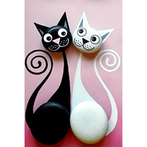 Cat 30*45CM (canvas) Full Round Drill Diamond Painting