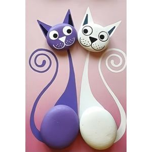 Cat 30*45CM (canvas) Full Round Drill Diamond Painting