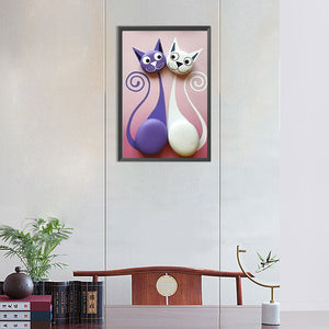 Cat 30*45CM (canvas) Full Round Drill Diamond Painting
