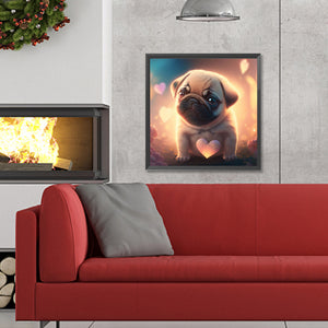 Yorkshire Terrier 30*30CM (canvas) Full Round Drill Diamond Painting