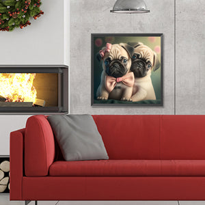 Yorkshire Terrier 30*30CM (canvas) Full Round Drill Diamond Painting