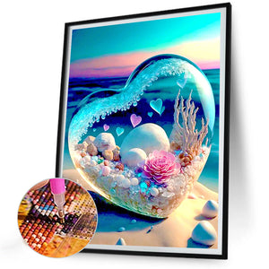 Dream Beach And Love Crystals And Flowers 30*40CM (canvas) Full Round Drill Diamond Painting