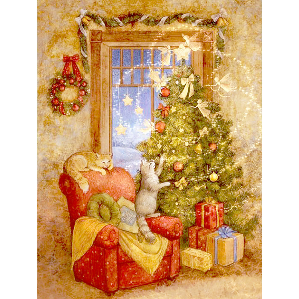 Warm Christmas 30*40CM (canvas) Full Round Drill Diamond Painting
