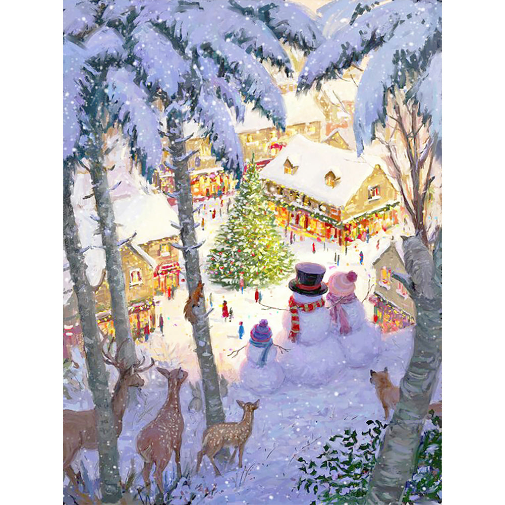 Warm Christmas 30*40CM (canvas) Full Round Drill Diamond Painting