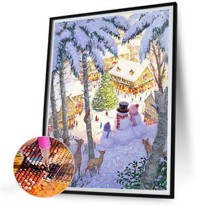 Warm Christmas 30*40CM (canvas) Full Round Drill Diamond Painting