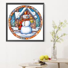 Load image into Gallery viewer, Winter Snowman 30*30CM (canvas) Full Round Drill Diamond Painting
