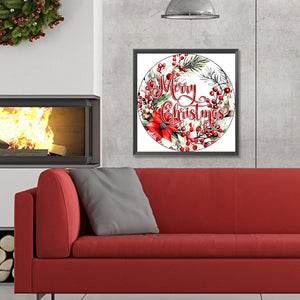 Merry Christmas To The Mistletoe 30*30CM (canvas) Full Round Drill Diamond Painting