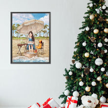 Load image into Gallery viewer, Girl Relaxing On The Beach 30*40CM (canvas) Full Round Drill Diamond Painting
