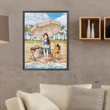 Load image into Gallery viewer, Girl Relaxing On The Beach 30*40CM (canvas) Full Round Drill Diamond Painting
