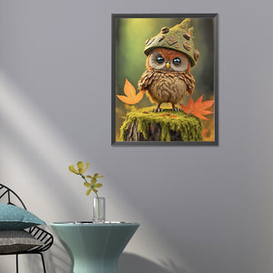 Baby Owl 40*50CM (canvas) Full Round Drill Diamond Painting