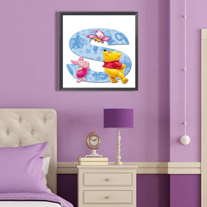 Letter S 40*40CM (canvas) Full Round Drill Diamond Painting