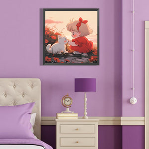 Girl 40*40CM (canvas) Full Round Drill Diamond Painting
