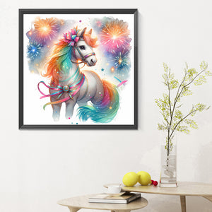 Shiny Animal Horse 30*30CM (canvas) Full Round Drill Diamond Painting