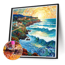 Load image into Gallery viewer, Seaside Town Sunrise 30*30CM (canvas) Full Round Drill Diamond Painting
