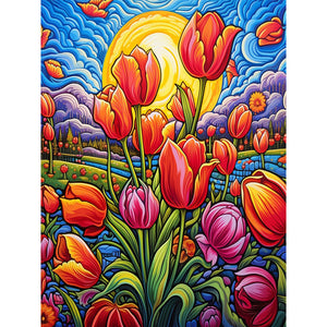 Tulip 30*40CM (canvas) Full Round Drill Diamond Painting