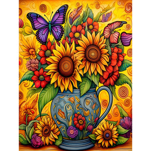 Sunflower 30*40CM (canvas) Full Round Drill Diamond Painting