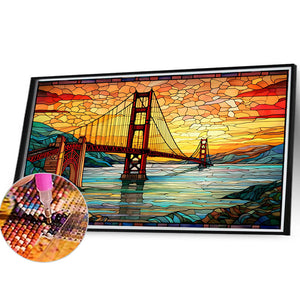 Cross-River Bridge 40*30CM (canvas) Full Round Drill Diamond Painting