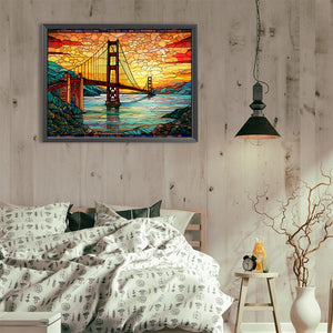 Cross-River Bridge 40*30CM (canvas) Full Round Drill Diamond Painting