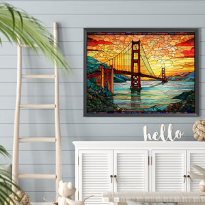 Cross-River Bridge 40*30CM (canvas) Full Round Drill Diamond Painting