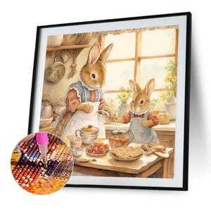 Bunny¡¯S Warm Family Time 30*30CM (canvas) Full AB Round Drill Diamond Painting