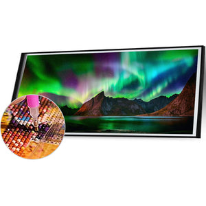 Aurora At Night 80*40CM (canvas) Full AB Round Drill Diamond Painting