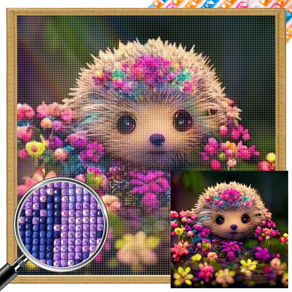 Flowers And Hedgehogs 30*30CM (canvas) Full Square AB Drill Diamond Painting