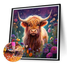 Load image into Gallery viewer, Flowers And Highland Cows 30*30CM (canvas) Full Square AB Drill Diamond Painting
