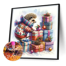 Load image into Gallery viewer, Christmas Gift Hedgehog 30*30CM (canvas) Full Square AB Drill Diamond Painting
