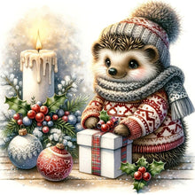 Load image into Gallery viewer, Christmas Gift Hedgehog 30*30CM (canvas) Full Square AB Drill Diamond Painting
