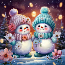 Load image into Gallery viewer, Christmas Snowman 30*30CM (canvas) Full Square AB Drill Diamond Painting
