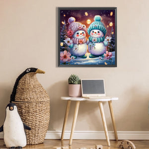 Christmas Snowman 30*30CM (canvas) Full Square AB Drill Diamond Painting