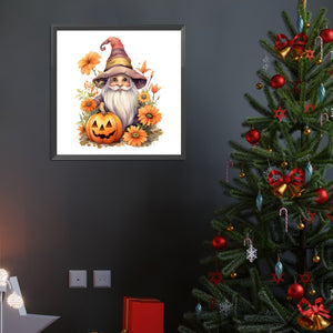Pumpkin Gnome 40*40CM (canvas) Full Round Drill Diamond Painting