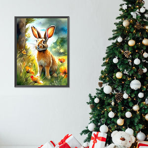 Rabbit In The Forest 30*40CM (canvas) Full Round Drill Diamond Painting