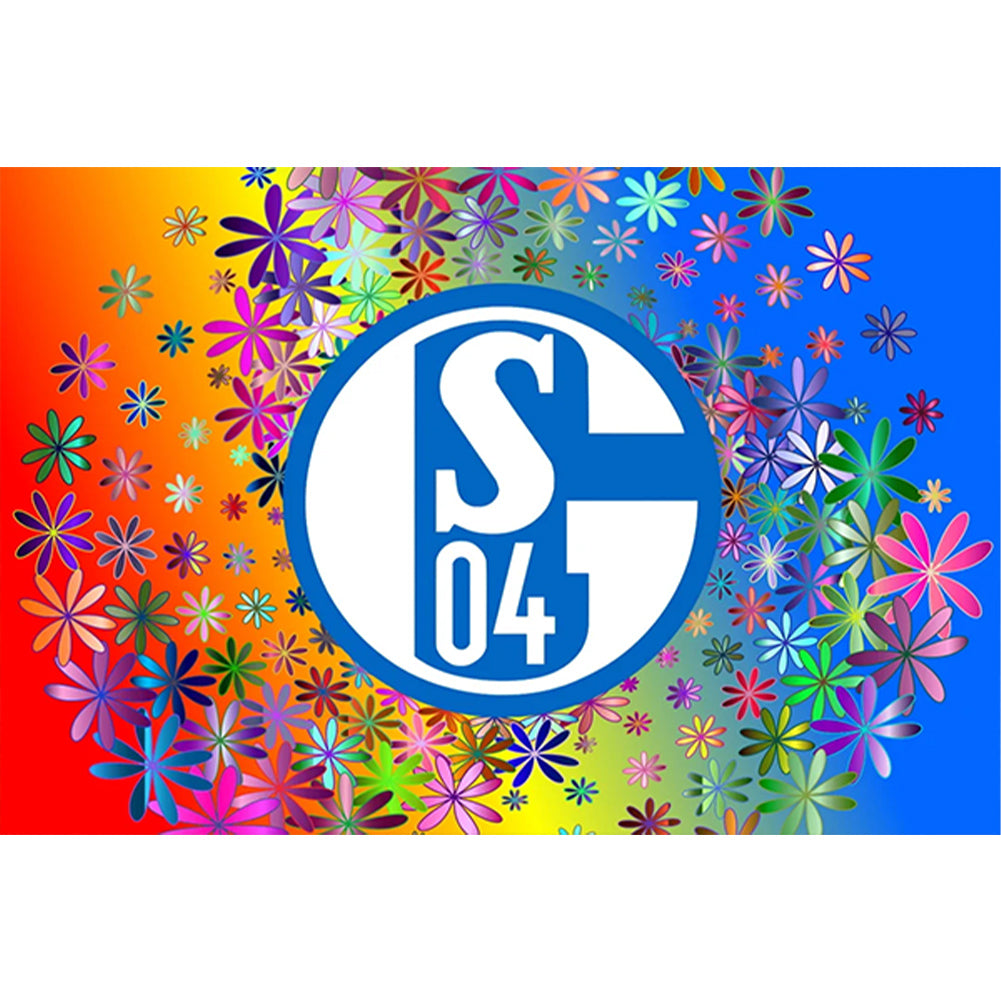 Schalke Logo 60*40CM (canvas) Full Round Drill Diamond Painting