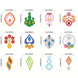 12 Pairs Double Sided Diamond Painting Earrings for Women Girls (Flower)