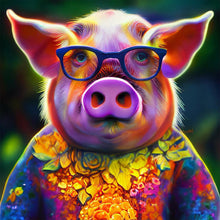 Load image into Gallery viewer, Mr. Colorful Pig 40*40CM (canvas) Full Round AB Drill Diamond Painting
