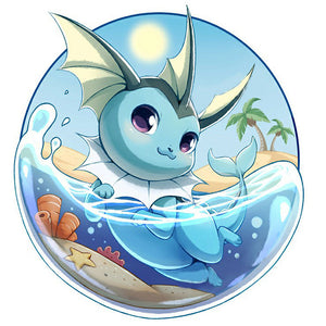 Water Eevee 30*30CM (canvas) Full Round AB Drill Diamond Painting