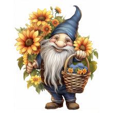 Load image into Gallery viewer, Gnome Holding Sunflowers 30*40CM (canvas) Full Round Drill Diamond Painting
