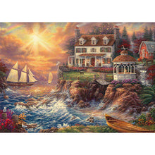 Load image into Gallery viewer, Seaside Town 70*50CM (canvas) Full Round AB Drill Diamond Painting
