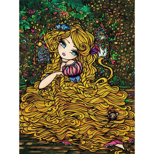 Long Hair Princess 30*40CM (canvas) Full Square Drill Diamond Painting