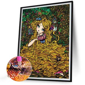 Long Hair Princess 30*40CM (canvas) Full Square Drill Diamond Painting