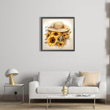 Load image into Gallery viewer, Sunflower And Straw Hat 40*40CM (canvas) Full AB Square Drill Diamond Painting
