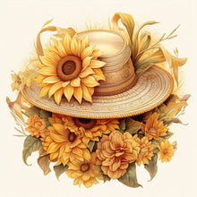 Load image into Gallery viewer, Sunflower And Straw Hat 40*40CM (canvas) Full AB Square Drill Diamond Painting
