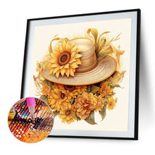 Load image into Gallery viewer, Sunflower And Straw Hat 40*40CM (canvas) Full AB Square Drill Diamond Painting
