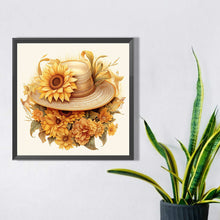 Load image into Gallery viewer, Sunflower And Straw Hat 40*40CM (canvas) Full AB Square Drill Diamond Painting
