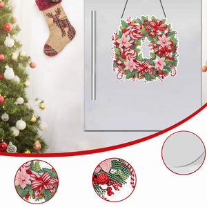 Christmas Special Shaped Diamond Painting Hanging Wreath (Candy and Flowers)